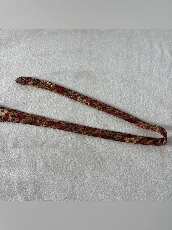 Vintage Christian Dior Monsieur 100% Silk Red Gold Floral Men's Tie - READ - Picture 4 of 5